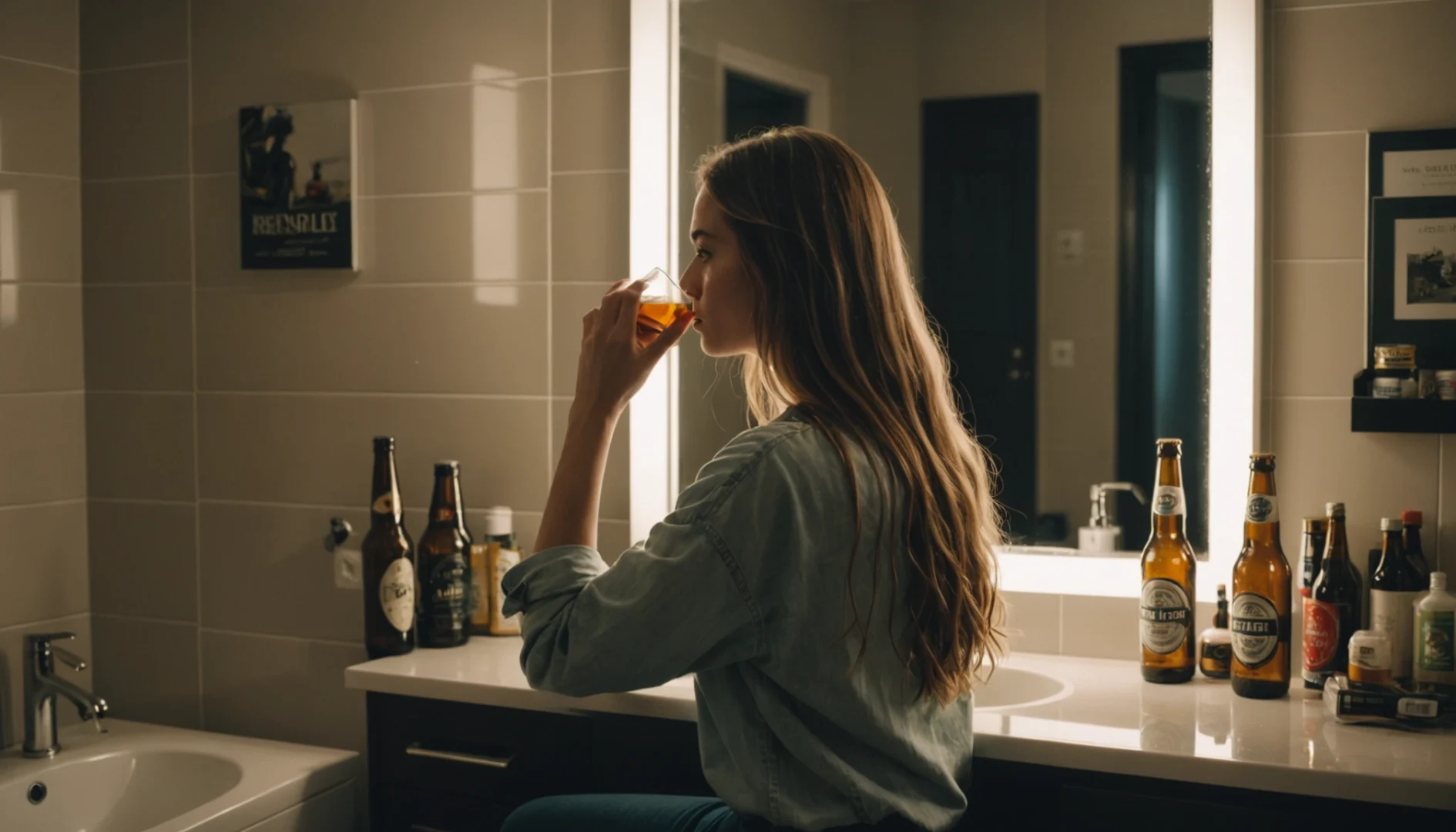 bière sur cheveux