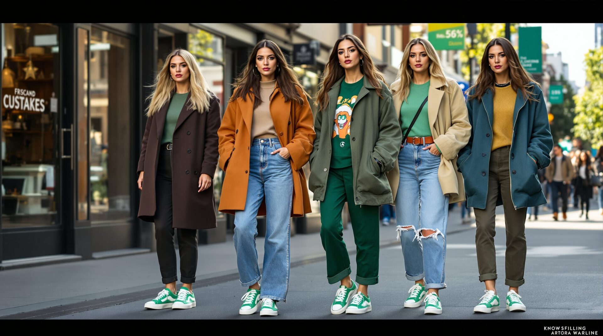 comment porter des baskets vertes femme