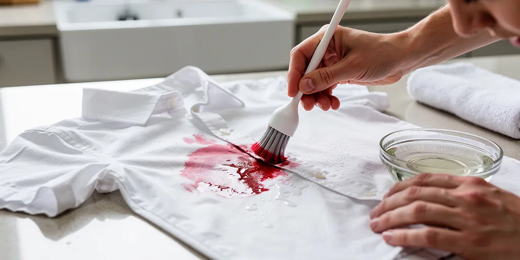 tache cerise sur coton