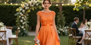 robe cocktail mariage orange