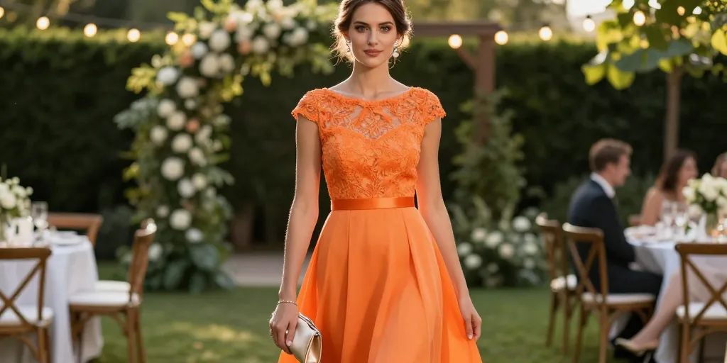 robe cocktail mariage orange