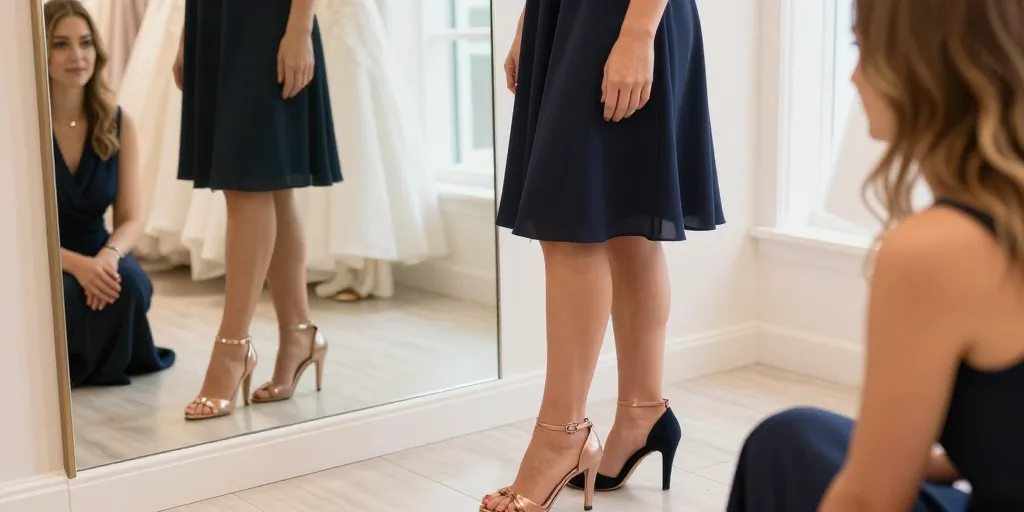 quelle chaussures avec robe bleu marine