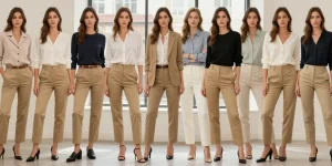 tenue avec pantalon kaki femme