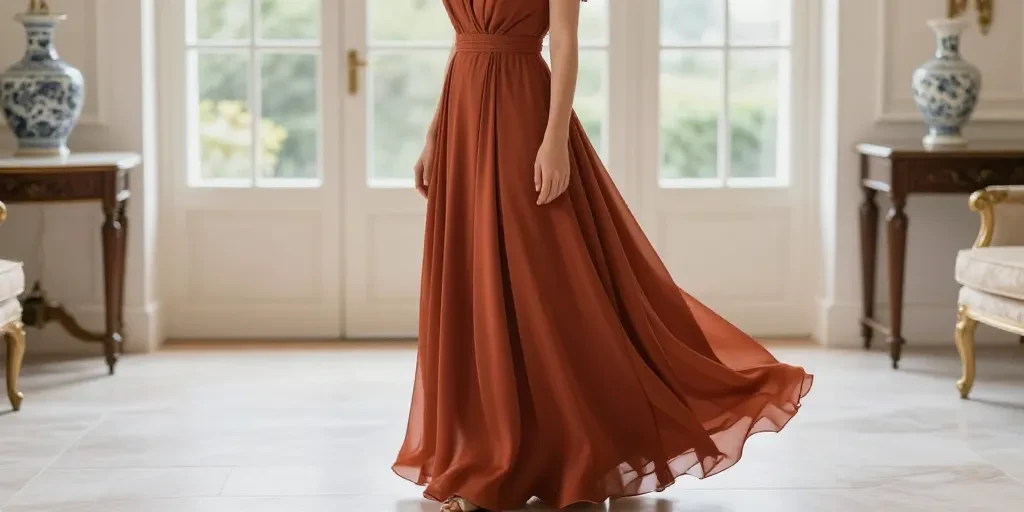 robe longue terracotta mariage